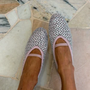 Ballerina rosa in rete crystal