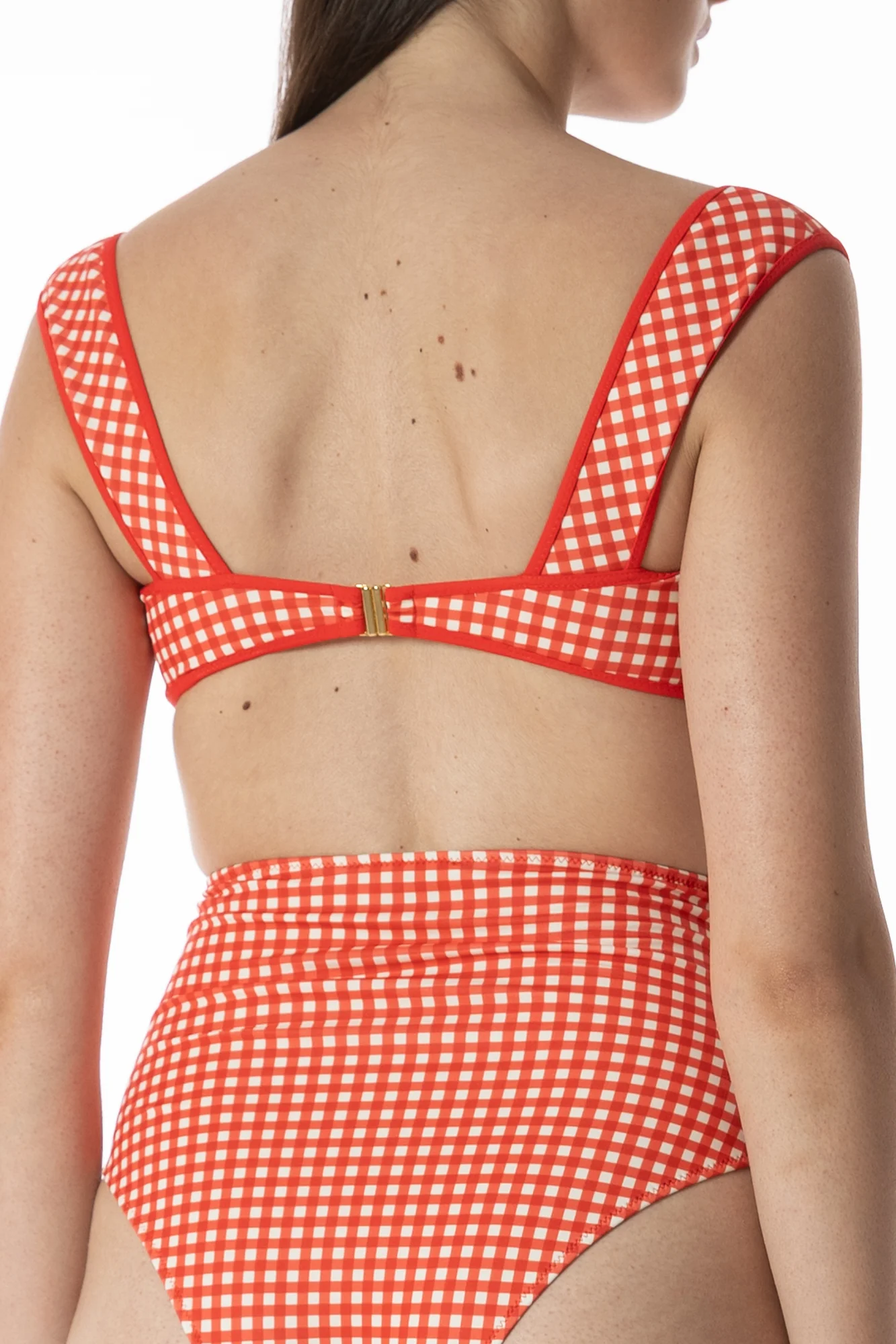 Atena – Top Fascia Strutturata Vichy Rosso - immagine 6