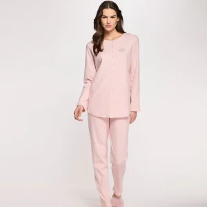 Pigiama Liu Jo donna caldo cotone DL0264 aperto davanti