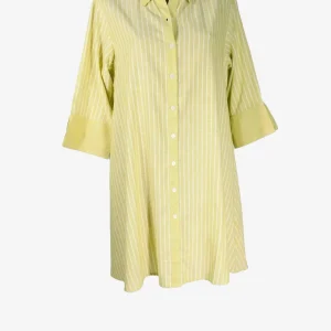 Camicione Iconique Righe Lime Cotone Lino