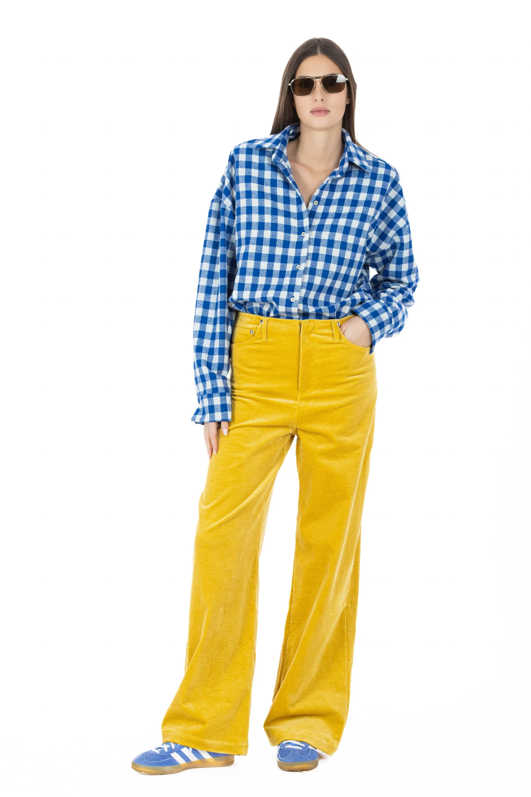 Mara – Pantalone in Velluto Senape - immagine 4