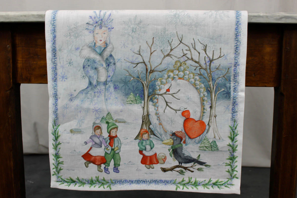 Vis a Vis - Runner christmas Elsa puro lino Tessitura Toscana Telerie 45 x 170cm - immagine 2