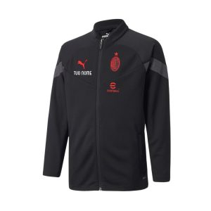 Felpa Allenamento Nera Bambino A.C. Milan Ufficiale Puma