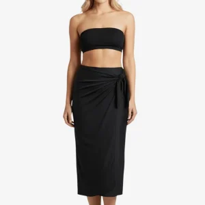 Pareo Donna Olivia Gold Nero Mare Elasticizzato