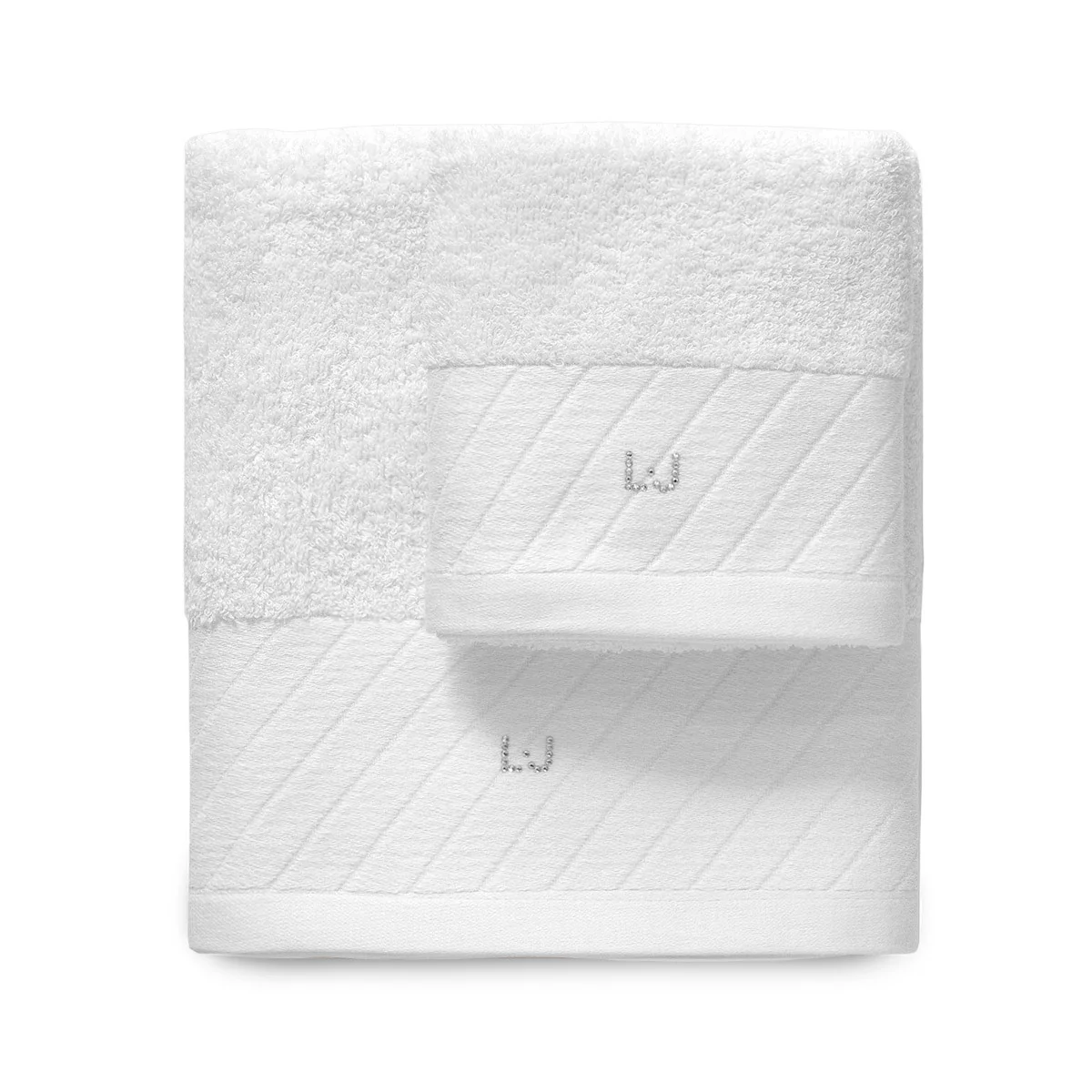 Set asciugamani viso e ospite in spugna LIU JO art DIAGONALE - immagine 9