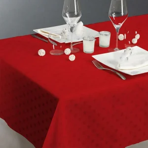 Tovaglia Damina tinta unita 6 12 18 posti Rosso